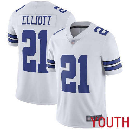 Youth Dallas Cowboys Limited White Ezekiel Elliott Road #21 Vapor Untouchable NFL Jersey